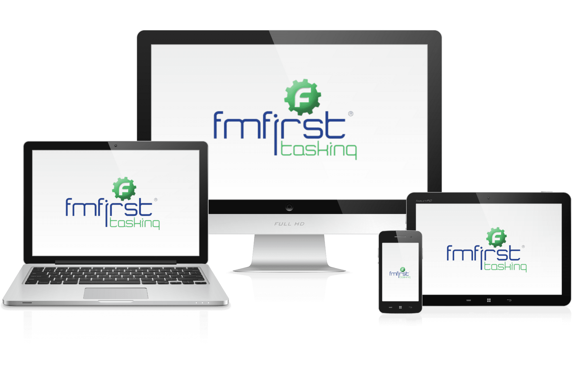 fmfirst Tasking logo on different devices