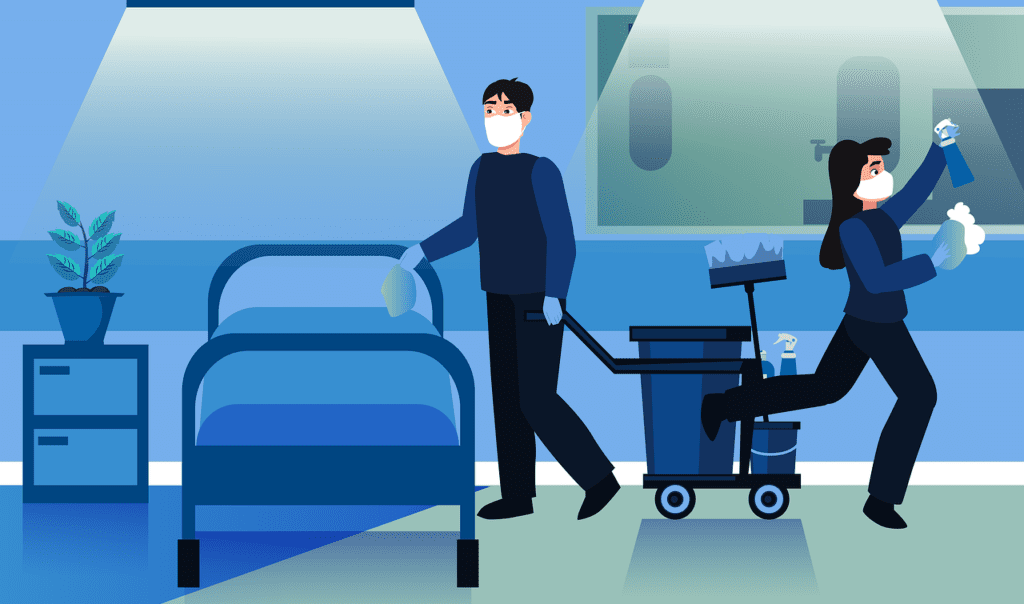 hospital cleaning illustration